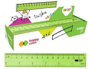 Linijka 15cm, Happy Color [opakowanie=25szt]
