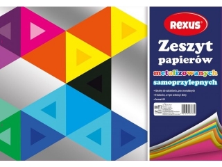 WYCINANKA SAMOPRZYLEPNA METALIZOWANA A4/8k. REXUS [opakowanie=10szt]