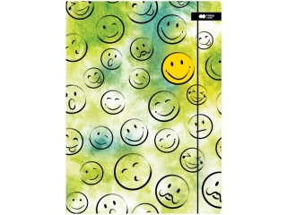 Teczka kartonowa z gumk, SMILE, zielona, 24x31cm, Happy Color [opakowanie=10szt]
