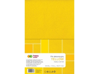 Filc dekoracyjny, 30x40 cm, 1, 5 mm, 5 ark., biały mleczny, Happy Color