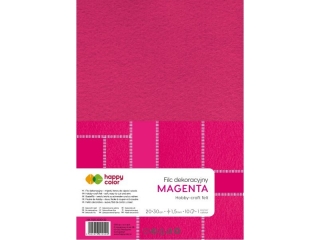 Filc dekoracyjny, 20x30 cm, 1, 5 mm, 10 ark., magenta, Happy Color