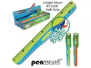 LINIJKA 30cm 971326 SOFT GRIP [opakowanie=24szt](SZPSH) - dostpno 6.07.25