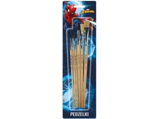 PĘDZELKI Z NATURALNEGO WŁOSIA 5szt. SPIDER MAN