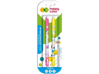 Długopis wymazywalny Smile, 0, 5 mm, niebieski, 2 szt. na blistrze, Happy Color