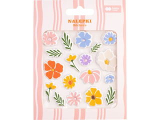 Naklejki BLOOM, 18 szt, 13x10cm, Happy Color [opakowanie=12szt]