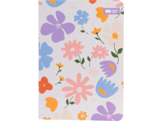 Notes szyty BLOOM-Pastel, A6, 32 ark, kratka, 80g/m2, Happy Color [opakowanie=3szt]