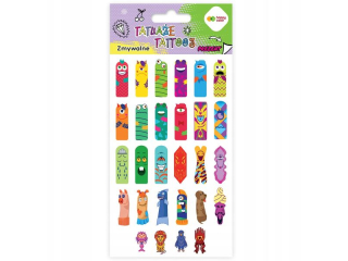 Tatuaże zmywalne FINGERS TATTOO, rozm. 100x200 mm, Happy Color
