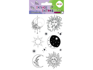 Tatuaże zmywalne SUN AND MOON, rozm. 100x200 mm, Happy Color
