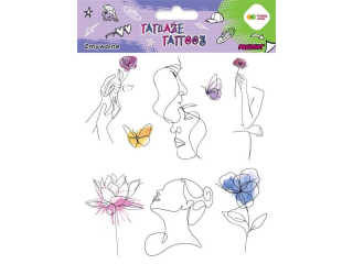 Tatuaże zmywalne LINEART+AQUARELLA, rozm. 150x200 mm, Happy Color