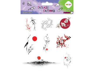 Tatuaże zmywalne JAPANESE, rozm. 150x200 mm, Happy Color
