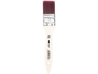 P�dzel hobby syntetyk, red wine, p�aski 33mm, Happy Color [opakowanie=12szt]