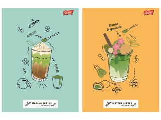 Zeszyt A4 32 kartki krata ok�adka laminowana lakier miejscowy UV 70 g/m2 MATCHA MOOD [opakowanie=15szt]