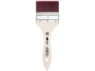 P�dzel hobby syntetyk, red wine, p�aski 80mm, Happy Color [opakowanie=12szt]