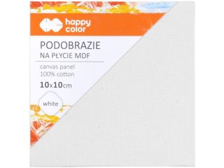 Podobrazie bawełniane 10x10, impregnowane białe, tablica malarska MDF 4mm, Happy Color