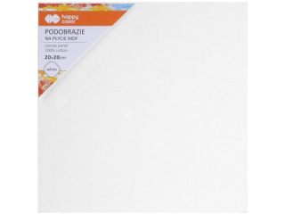 Podobrazie bawełniane 20x20, impregnowane białe, tablica malarska MDF 4mm, Happy Color