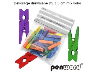 DEKORACJE DREWNIANE D5 3, 5cm MIX KOLOR