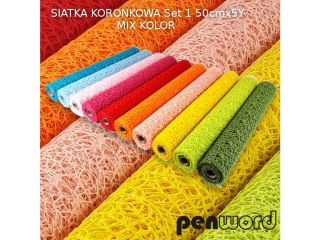 SIATKA KORONKOWA Set 1 MIX KOLOR 50cmx5Y