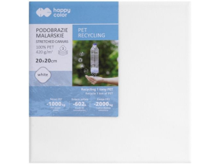 Podobrazie malarskie PET z recyclingu 20X20cm, płótno 420gsm, Happy color