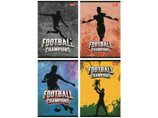 Zeszyt A5 32 kartki krata ok�adka laminowana lakier miejscowy UV 70 g/m2 FOOTBALL CHAMPIONS [opakowanie=15szt]