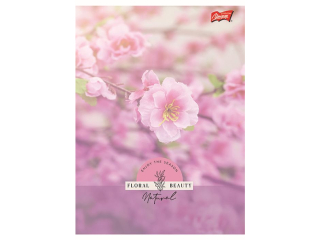 Zeszyt A5 60 kartek krata ok�adka laminowana lakier miejscowy UV 70 g/m2 FLORAL BEAUTY [opakowanie=10szt]