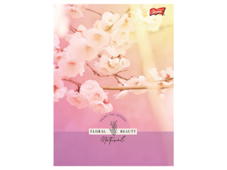 Zeszyt A5 60 kartek krata ok�adka laminowana lakier miejscowy UV 70 g/m2 FLORAL BEAUTY [opakowanie=10szt]