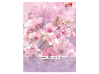 Zeszyt A5 60 kartek krata ok�adka laminowana lakier miejscowy UV 70 g/m2 FLORAL BEAUTY [opakowanie=10szt]