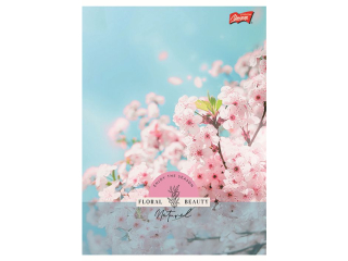 Zeszyt A5 60 kartek krata ok�adka laminowana lakier miejscowy UV 70 g/m2 FLORAL BEAUTY [opakowanie=10szt]