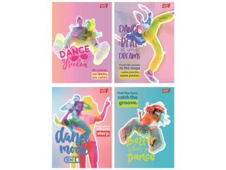 Zeszyt A5 60 kartek linia ok�adka laminowana lakier miejscowy UV 70 g/m2 DANCE MODE [opakowanie=10szt]