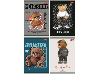 Zeszyt A5 60 kartek krata ok�adka laminowana lakier miejscowy UV 70 g/m2 UNLIMITED  BEAR [opakowanie=10szt]