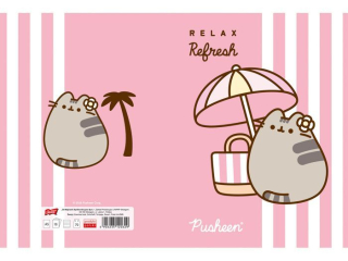 Zeszyt A5 32 kartki krata ok�adka laminowana 70 g/m2 PUSHEEN [opakowanie=15szt]