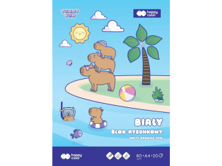 Blok rysunkowy Yummy Yum, biay, 80 g/m2, A4, 20 ark., Happy Color [opakowanie=20szt]