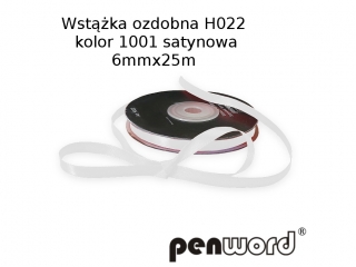 WSTKA OZDOBNA H022 KOL. 1001 SATYNOWA 6mmx25m [opakowanie=5szt]