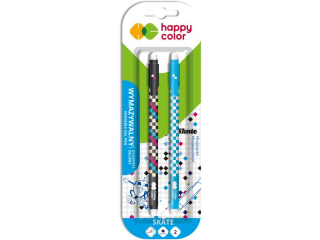 Dugopis wymazywalny Skate, 0.5mm, niebieski, 2 szt. na blistrze, Happy Color