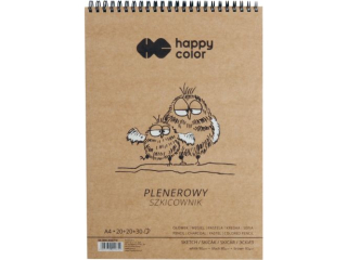 Szkicownik na spirali PLENEROWY A5, 50 ark, 3 kolory, 80/90g, Happy Color [opakowanie=5szt]