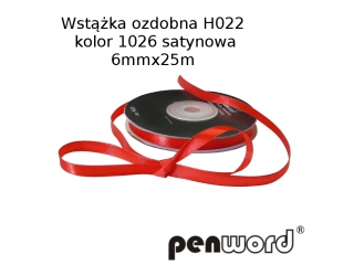 WSTKA OZDOBNA H022 KOL. 1026 SATYNOWA 6mmx25m [opakowanie=5szt]