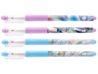 Dugopis wymazywalny, Holo Wave, z gripem, 0, 5 mm, niebieski, 40 szt display Happy color
