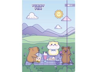 Teczka kartonowa z gumk, Yummy Yum, Piknik, 24x31cm, Happy Color [opakowanie=10szt]
