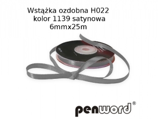 WSTKA OZDOBNA H022 KOL. 1139 SATYNOWA 6mmx25m [opakowanie=5szt]