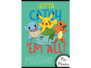 Zeszyt do nauki pisania A4 32 kartki linia dwukolorowa ok�adka laminowana 70 g/m2 POKEMON [opakowanie=15szt]