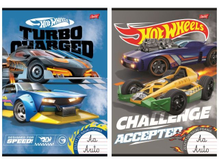 Zeszyt do nauki pisania A4 32 kartki linia dwukolorowa ok�adka laminowana 70 g/m2 HOT WHEELS [opakowanie=15szt]