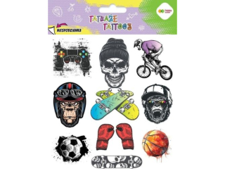 Tatuae zmywalne BE COOL, rozm. 150x200 mm, Happy Color [opakowanie=10szt]