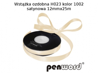 WSTKA OZDOBNA H023 KOL. 1002 SATYNOWA 12mmx25m [opakowanie=5szt]