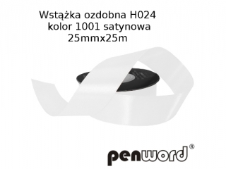 WSTKA OZDOBNA H024 KOL. 1001 SATYNOWA 25mmx25m [opakowanie=5szt]