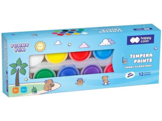 Farby plakatowe 12 kolorw x 25ml, Kapibara Kapi Fun, Happy Color