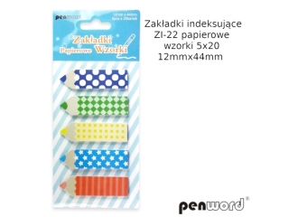 ZAKŁADKI INDEKSUJĄCE ZI-22 PAPIEROWE WZORKI 5x20 12mmx44mm