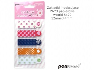 ZAKŁADKI INDEKSUJĄCE ZI-23 PAPIEROWE WZORKI 5x20 12mmx44mm