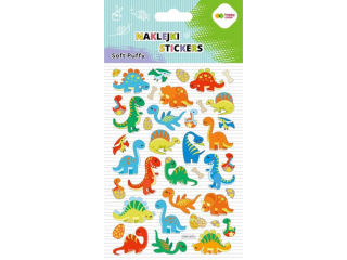 Naklejki 3D SOFT PUFFY - Dino Fun, 110X205 mm, Happy Color | DOSTPNE NA POCZTKU LISTOPADA [opakowanie=5szt]