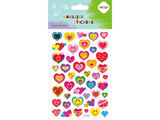 Naklejki 3D SOFT PUFFY - Smiling Hearts, 110X205 mm, Happy Color | DOSTPNE NA POCZTKU LISTOPADA [opakowanie=5szt]