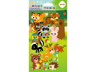 Naklejki 3D SOFT PUFFY FUN - Forest Animals, 110X205 mm, Happy Color | DOSTPNE NA POCZTKU LISTOPADA [opakowanie=5szt]