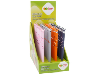 Długopis wymazywalny Uszaki Babe, 0.5mm, niebieski, display 36 szt, Happy Color